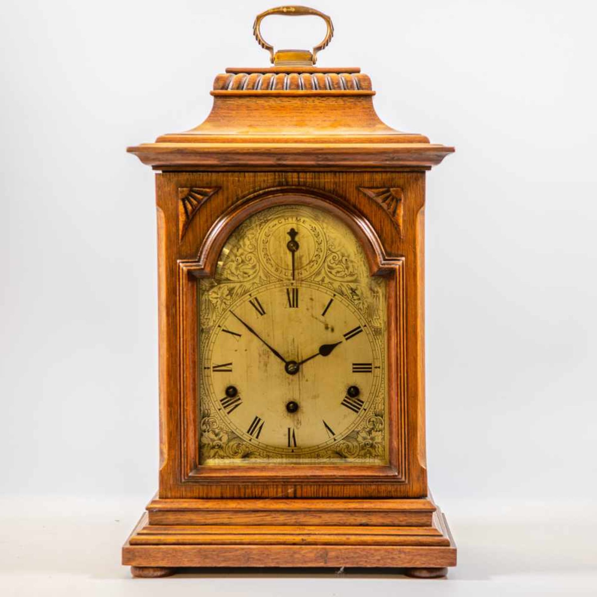 Table clock with westminster Chimes, made in Germany around 1900-1920. Length: 28 cm , Width: 19,5 - Bild 2 aus 2