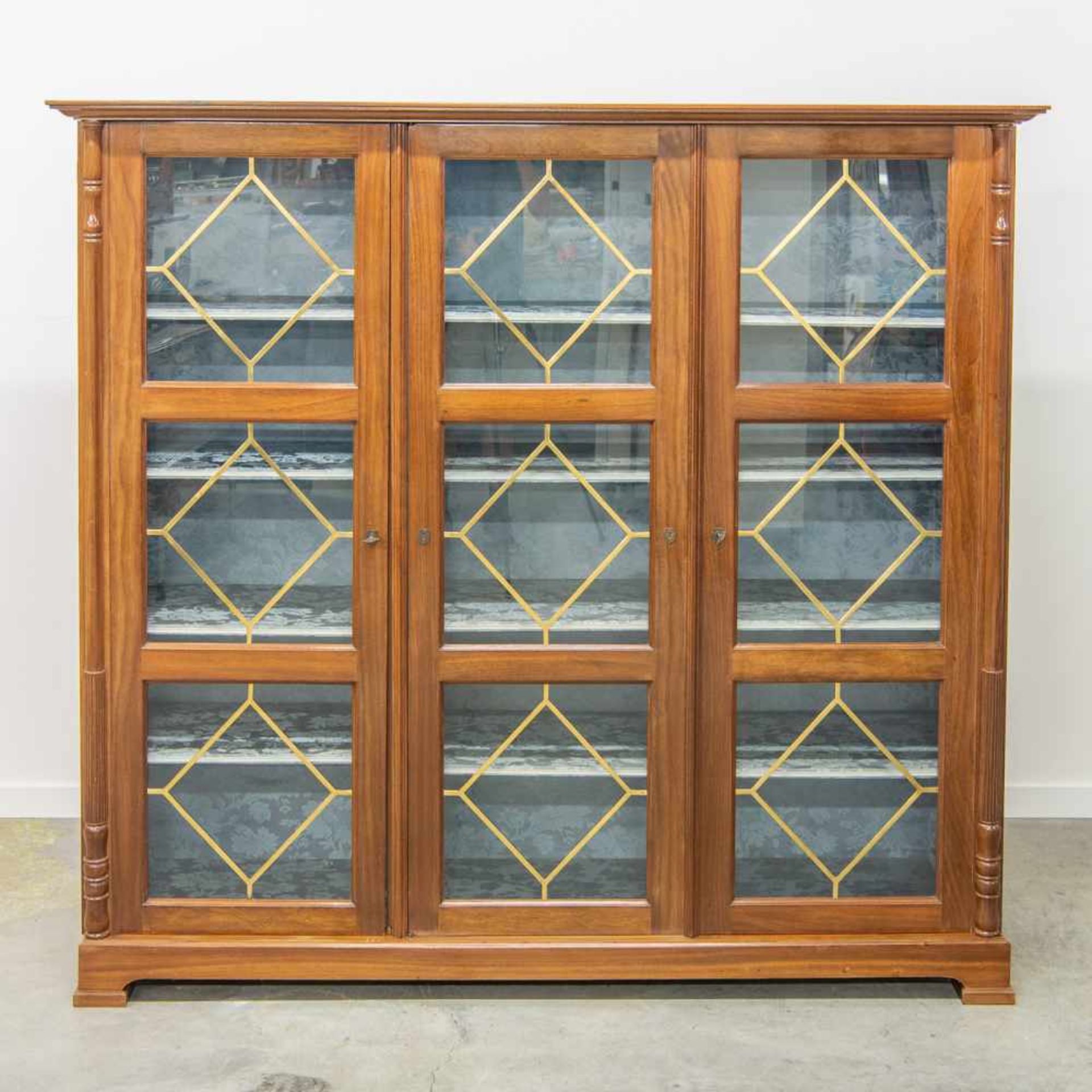 Library cabinet with glass doors. 1960-1970 Length: 177 cm , Width: 51 cm, Hight: 190 cm,