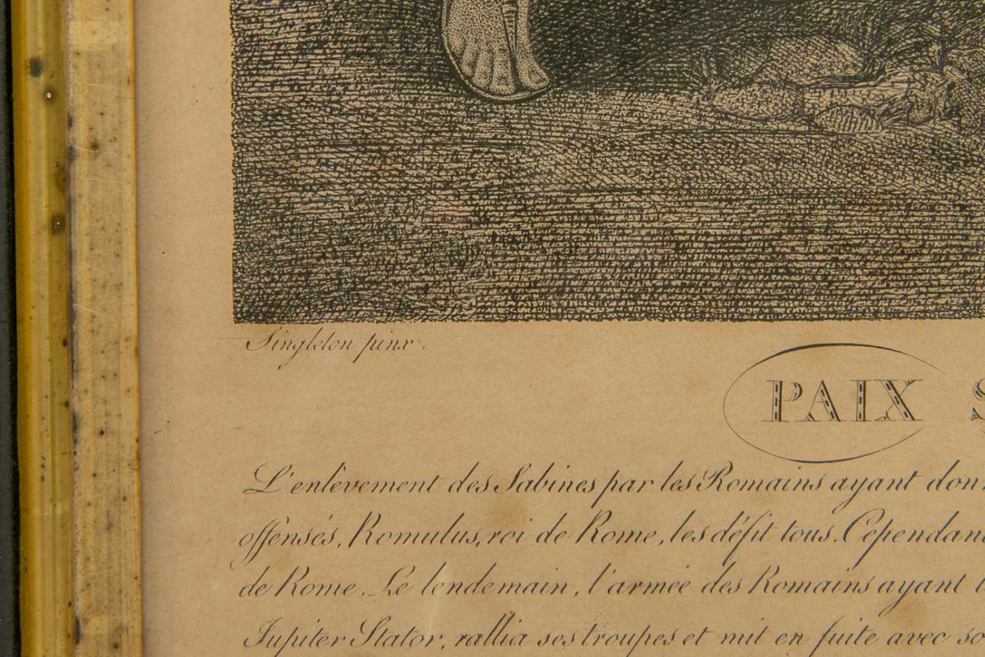 Engraving of Romelus & Tatius, by Singleton Henry (1766-1839) and engraved by Touvenin Jean (1765- - Bild 3 aus 5