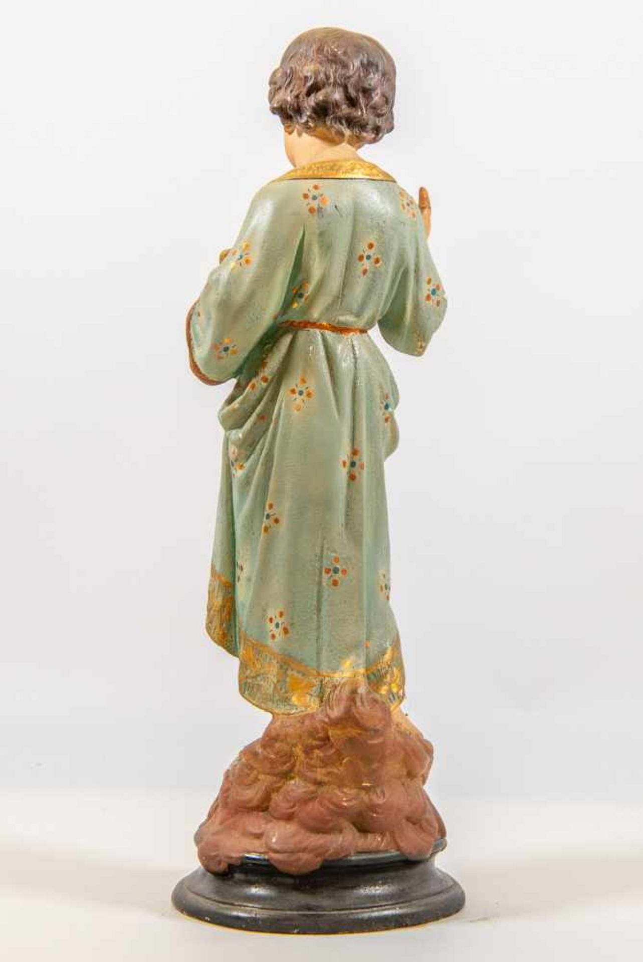 Polychrome statue of Jesus, Plaster Length: 14 cm , Width: 12,5 cm, Hight: 41,5 cm, Diameter: 0 cm - Bild 5 aus 6