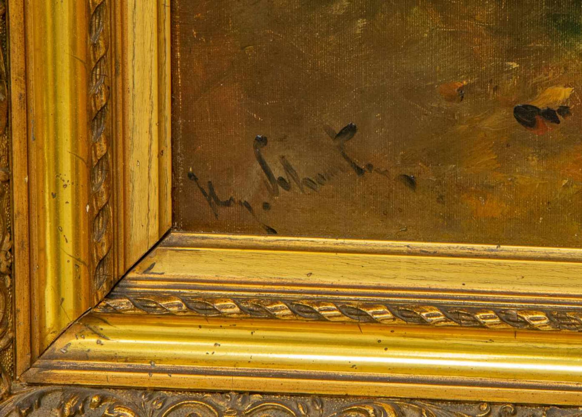 Henry SCHOUTEN (1857/64-1927)Henry SCHOUTEN (1857/64-1927), flock of chickens, Oil/canvas Length: - Bild 4 aus 5