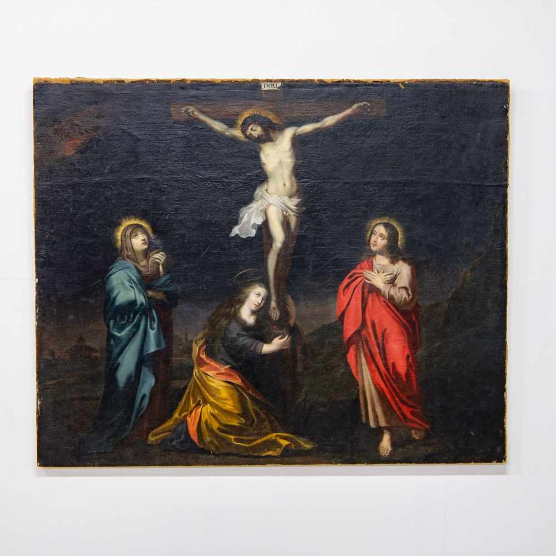 Unsigned, Golgotha, Oil/canvas, late 17th, early 18th C. Length: 0 cm , Width: 163 cm, Hight: 134 - Bild 2 aus 7