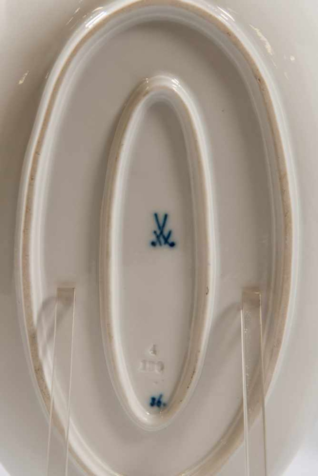 Assembled collection of 6 Meissen Porcelain Oval dish, marked with crossed swords, Meissen - Bild 5 aus 7