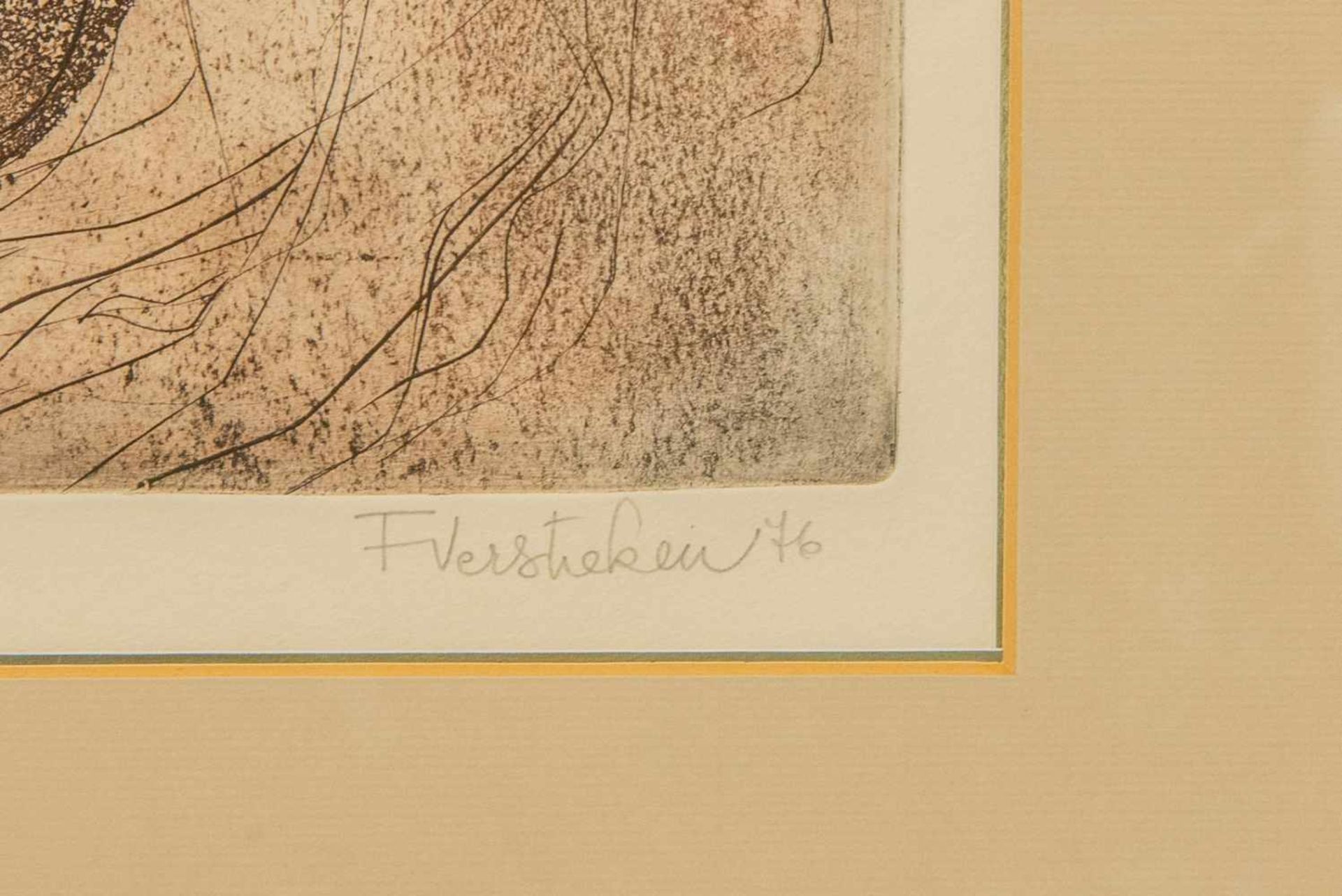 Fons VERSTREKEN (1929-2011)Fons Verstreken (1929-2011), etching, 1976, 'Rustende' 5/15 Length: 0 - Bild 3 aus 4