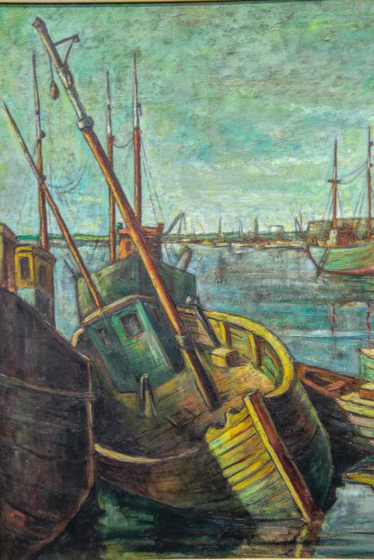 Leon DIEPERINCK (1917-?)Leon DIEPERINCK (1917-?), Harbor vieuw, Oil/canvas. Length: 0 cm , Width: - Bild 5 aus 6