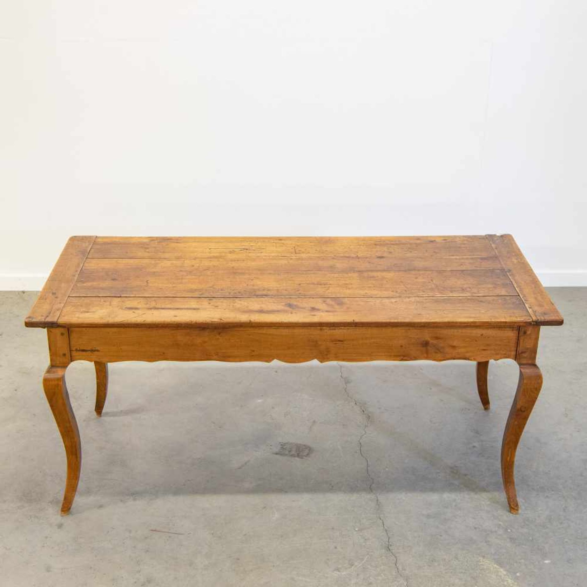 18th century dining room table, with drawer. Length: 175 cm , Width: 75 cm, Hight: 76 cm, - Bild 7 aus 8