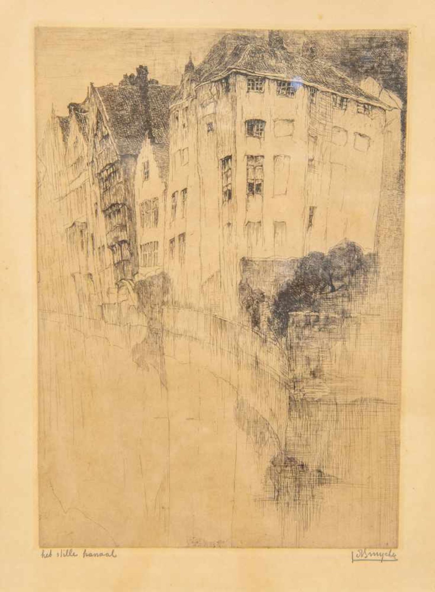 Jules DE BRUYCKER (1870-1945)Jules DE BRUYCKER (1870-1945), "The silent canal", marked by artist - Bild 2 aus 4