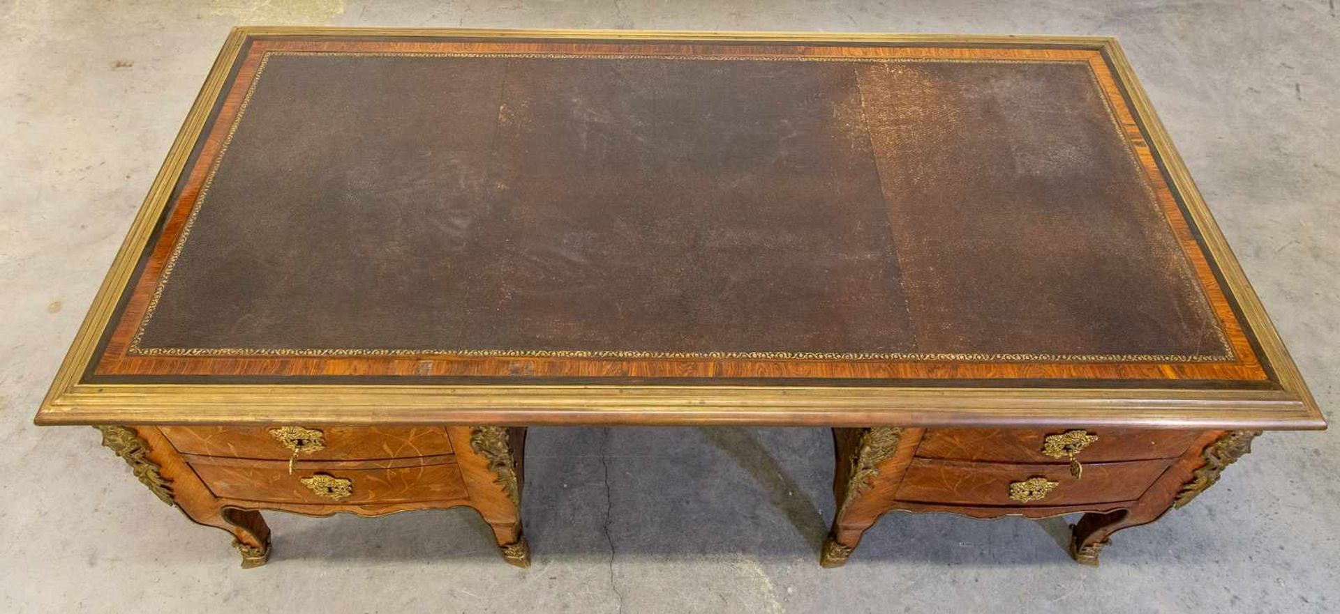 Desk, Napoleon 3 period, around 1850. Length: 195 cm , Width: 97 cm, Hight: 74 cm, Diameter: 0 cm - Bild 9 aus 13