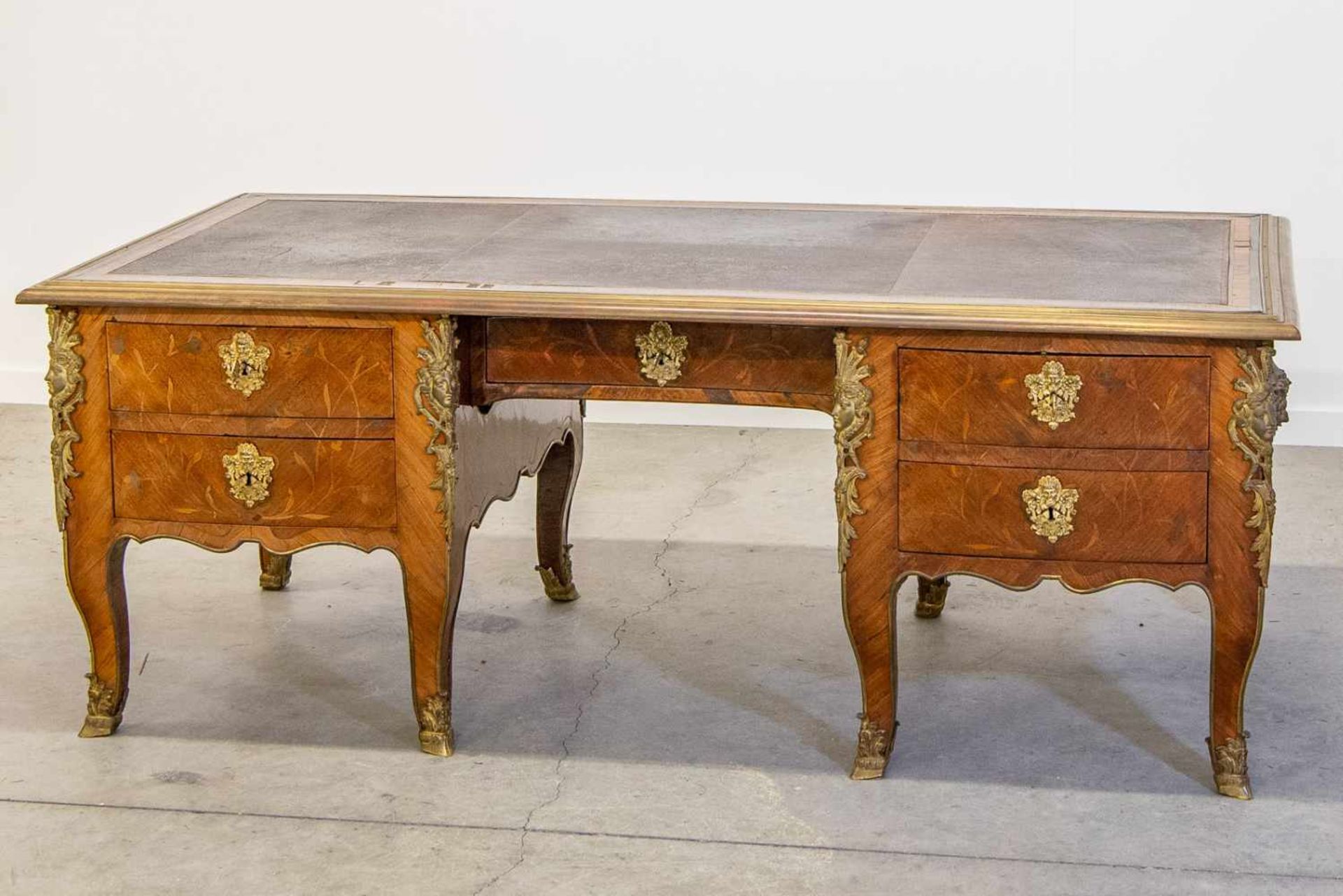 Desk, Napoleon 3 period, around 1850. Length: 195 cm , Width: 97 cm, Hight: 74 cm, Diameter: 0 cm - Bild 2 aus 13