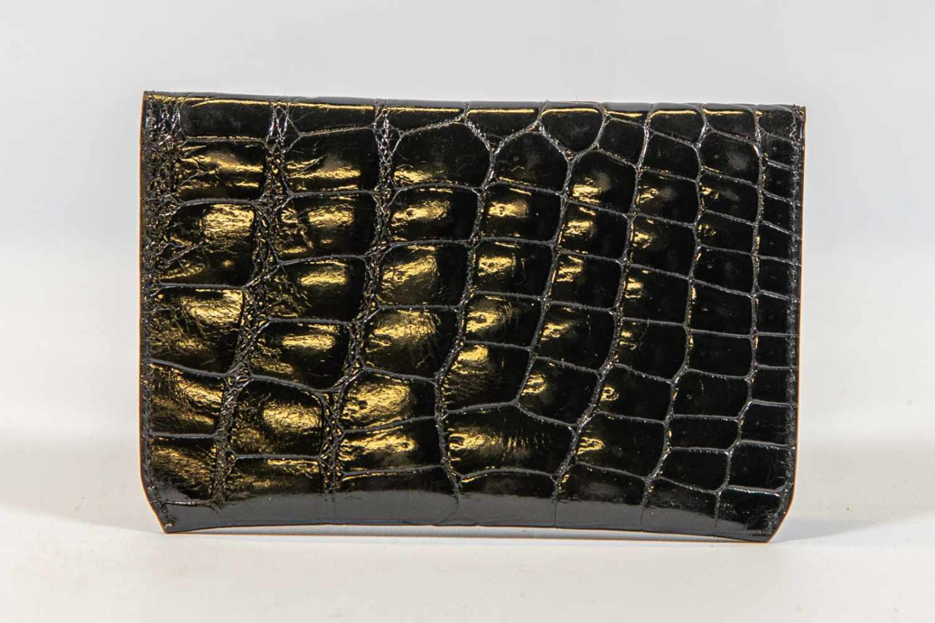Black wallet, Aligator Leather, Delvaux, België Length: 14 cm , Width: 9 cm, Hight: 0 cm, - Image 2 of 5