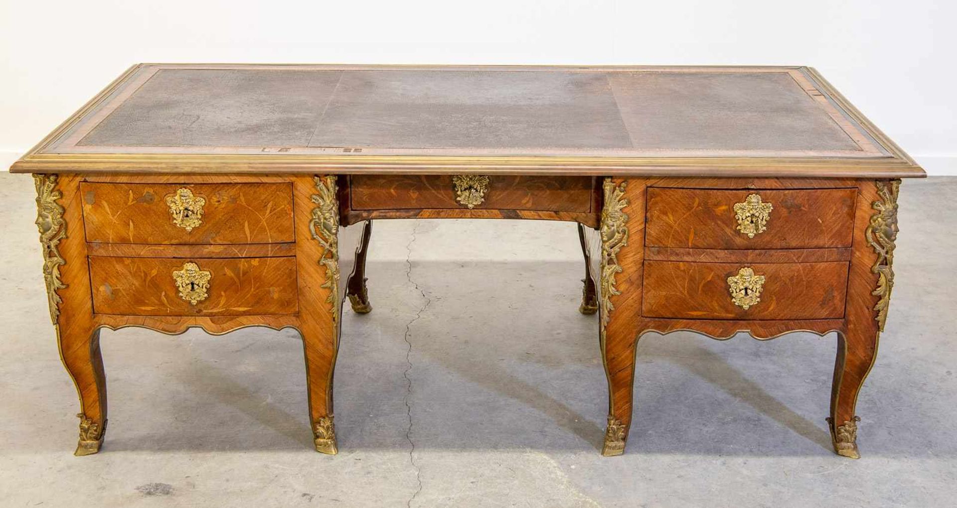 Desk, Napoleon 3 period, around 1850. Length: 195 cm , Width: 97 cm, Hight: 74 cm, Diameter: 0 cm - Bild 6 aus 13