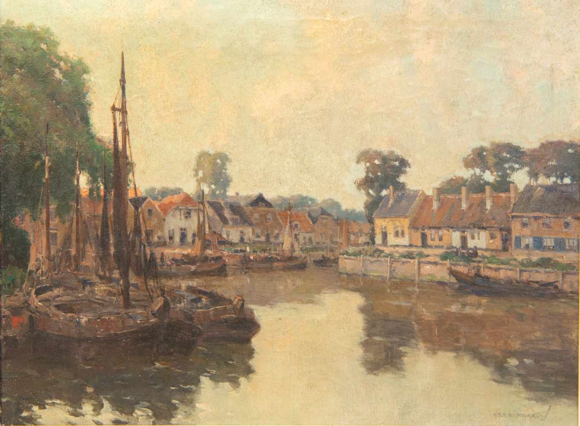 Gerardus DELFGAAUW (1882-1947)Gerardus DELFGAAUW (1882-1947), harbor view, oil/canvas Length: 0 cm , - Bild 3 aus 4