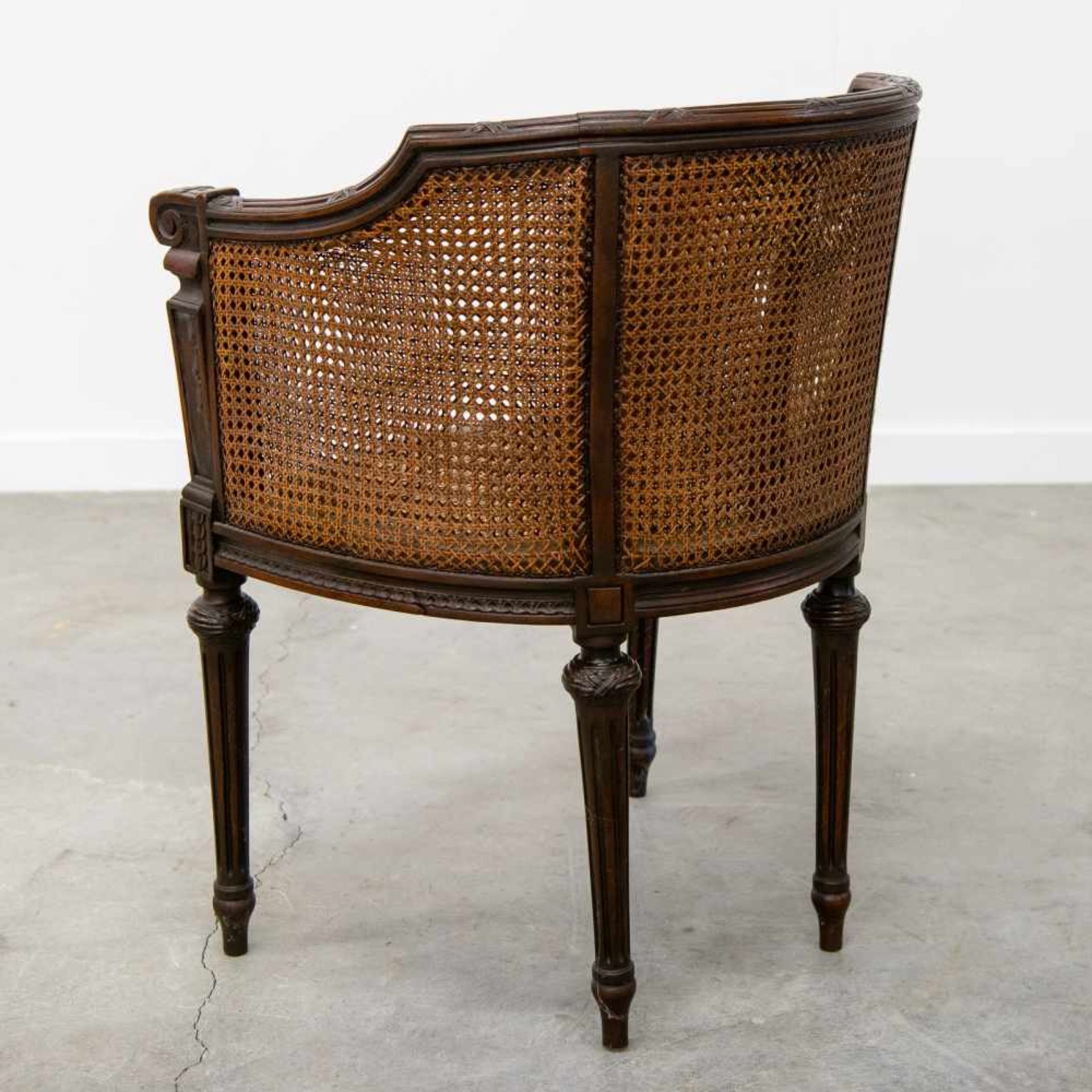 Side chair with double caning, LXVI style, 1920's. (Caning to restore) Length: 57 cm , Width: 48 cm, - Bild 7 aus 7