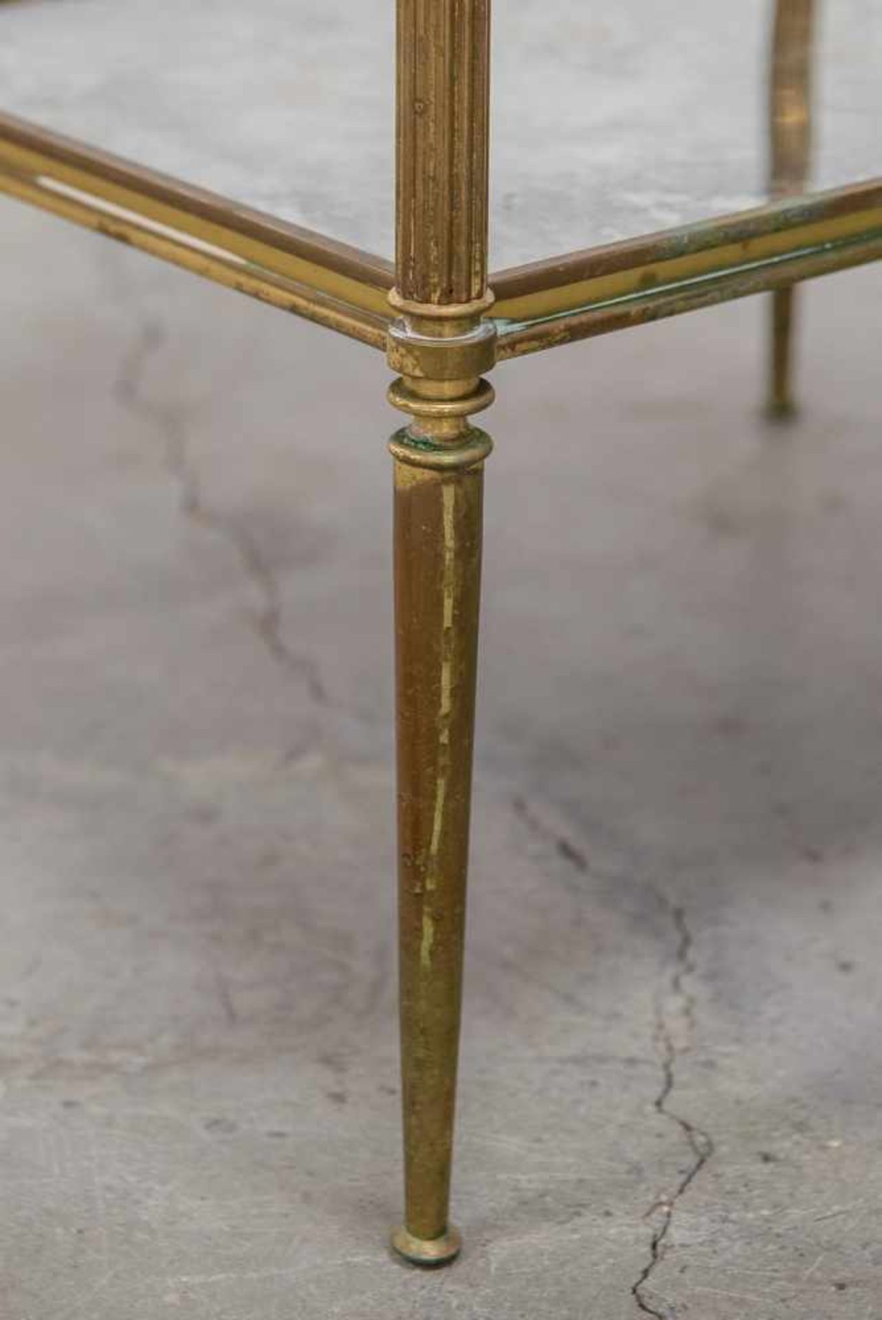 Pair side tables, mirrored glass and brass. 1960-1970. Length: 50 cm , Width: 40 cm, Hight: 57 cm, - Bild 7 aus 7