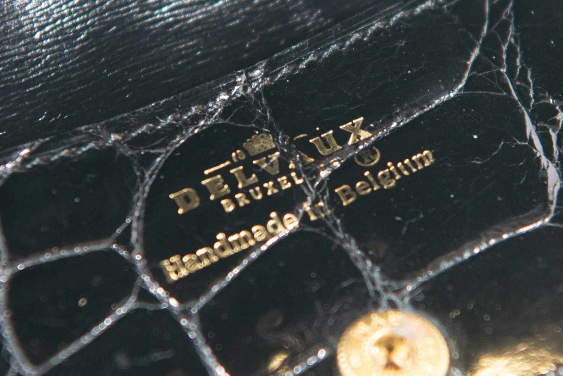 Black wallet, Aligator Leather, Delvaux, België Length: 14 cm , Width: 9 cm, Hight: 0 cm, - Image 4 of 5