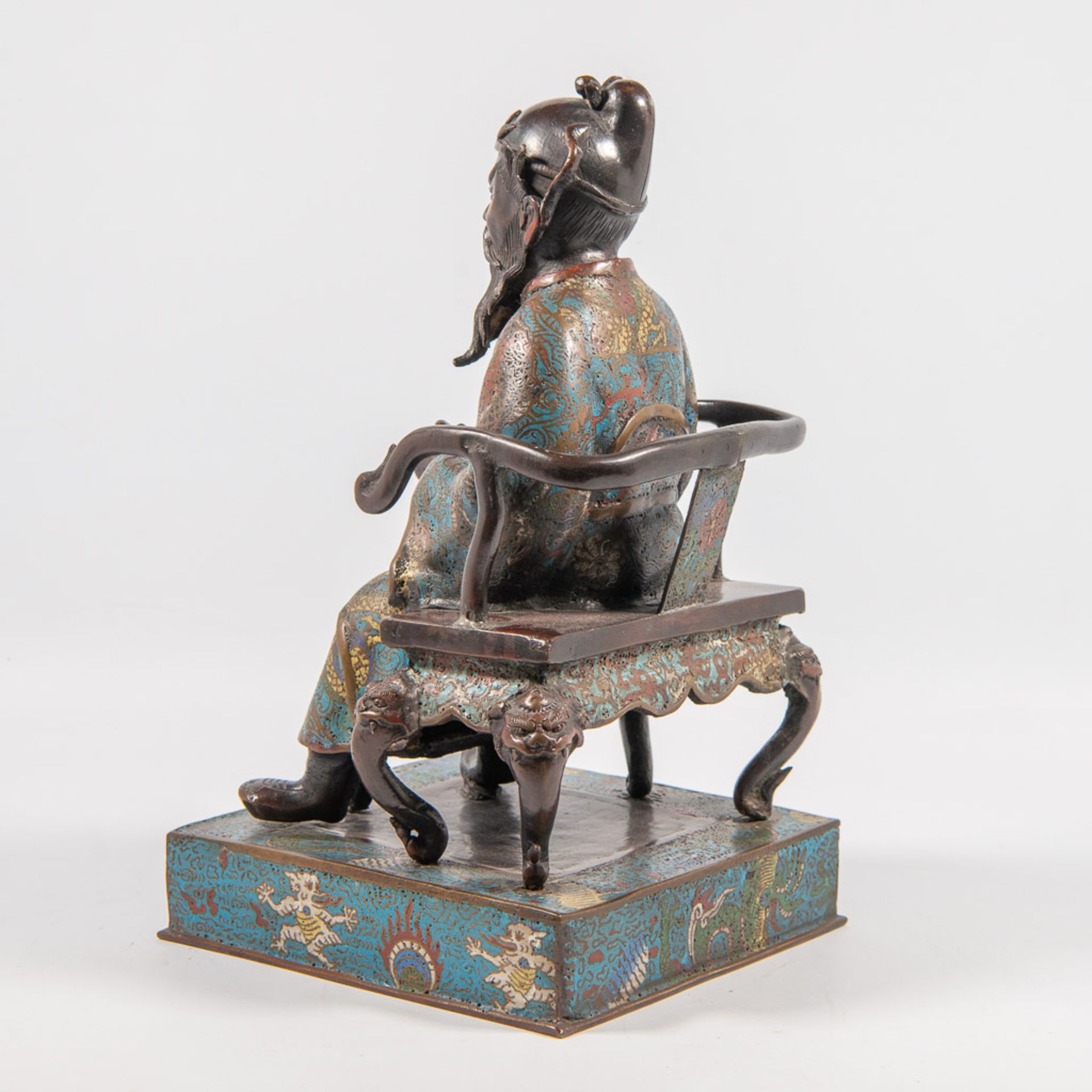 Emperor on the throne, Bronze cloisonnÈ - Bild 11 aus 12