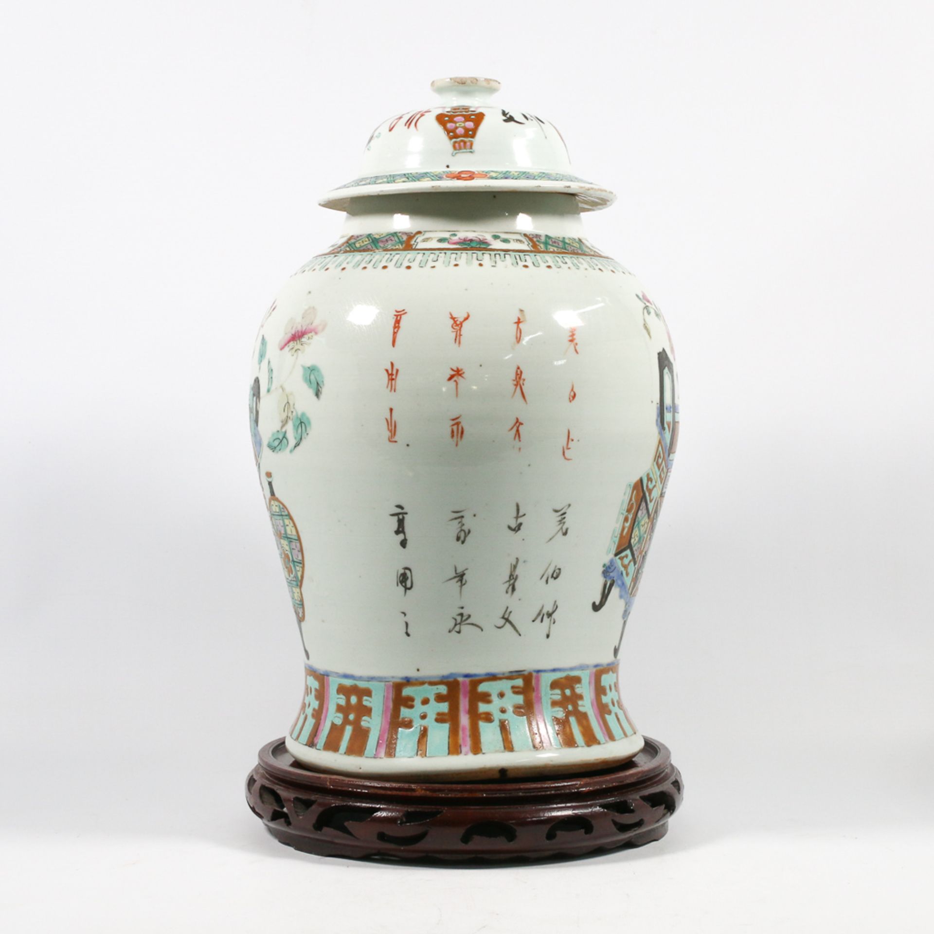 Chinese vase with cover, blue white - Bild 11 aus 13