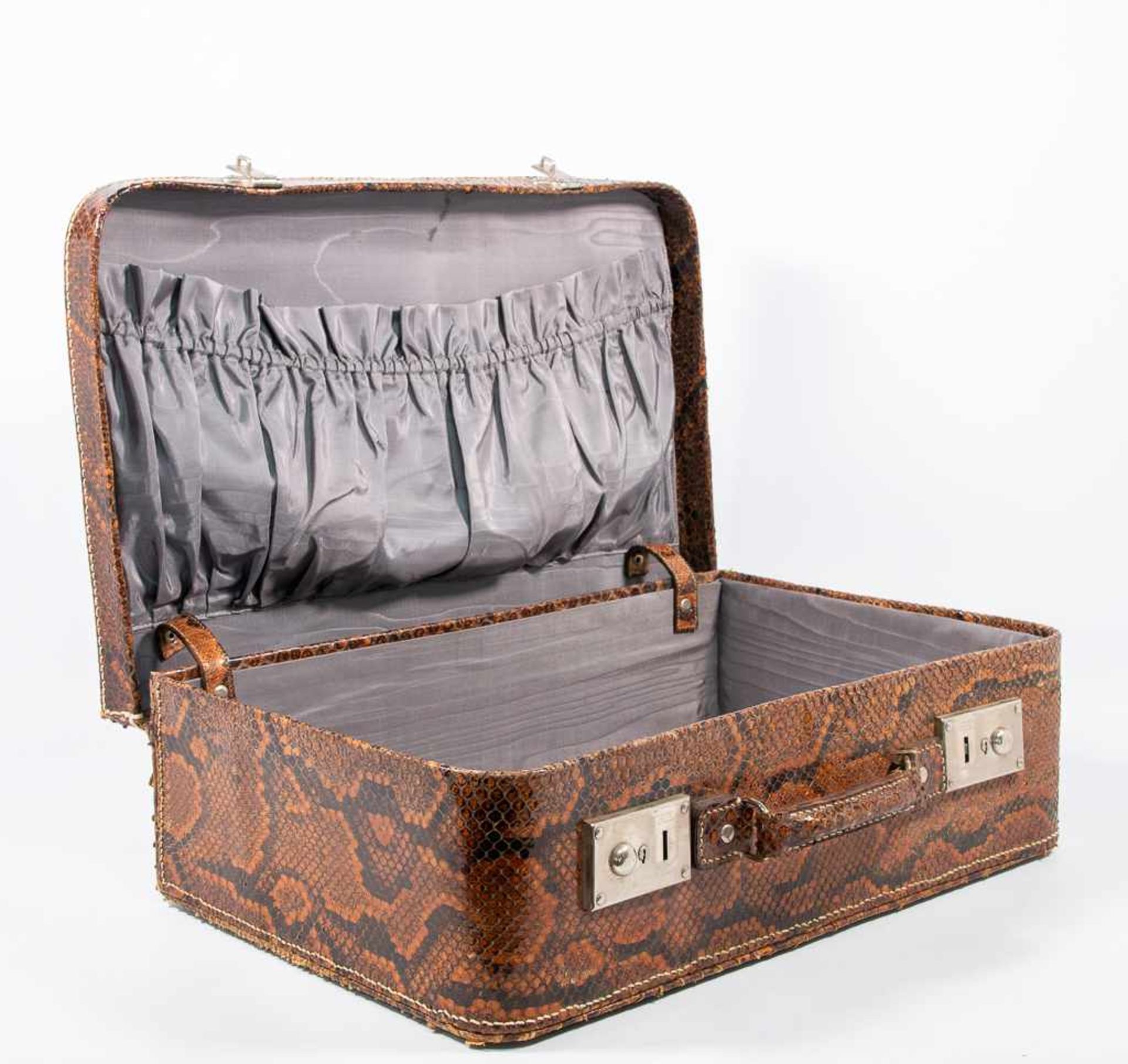 Suitcase in snake leather