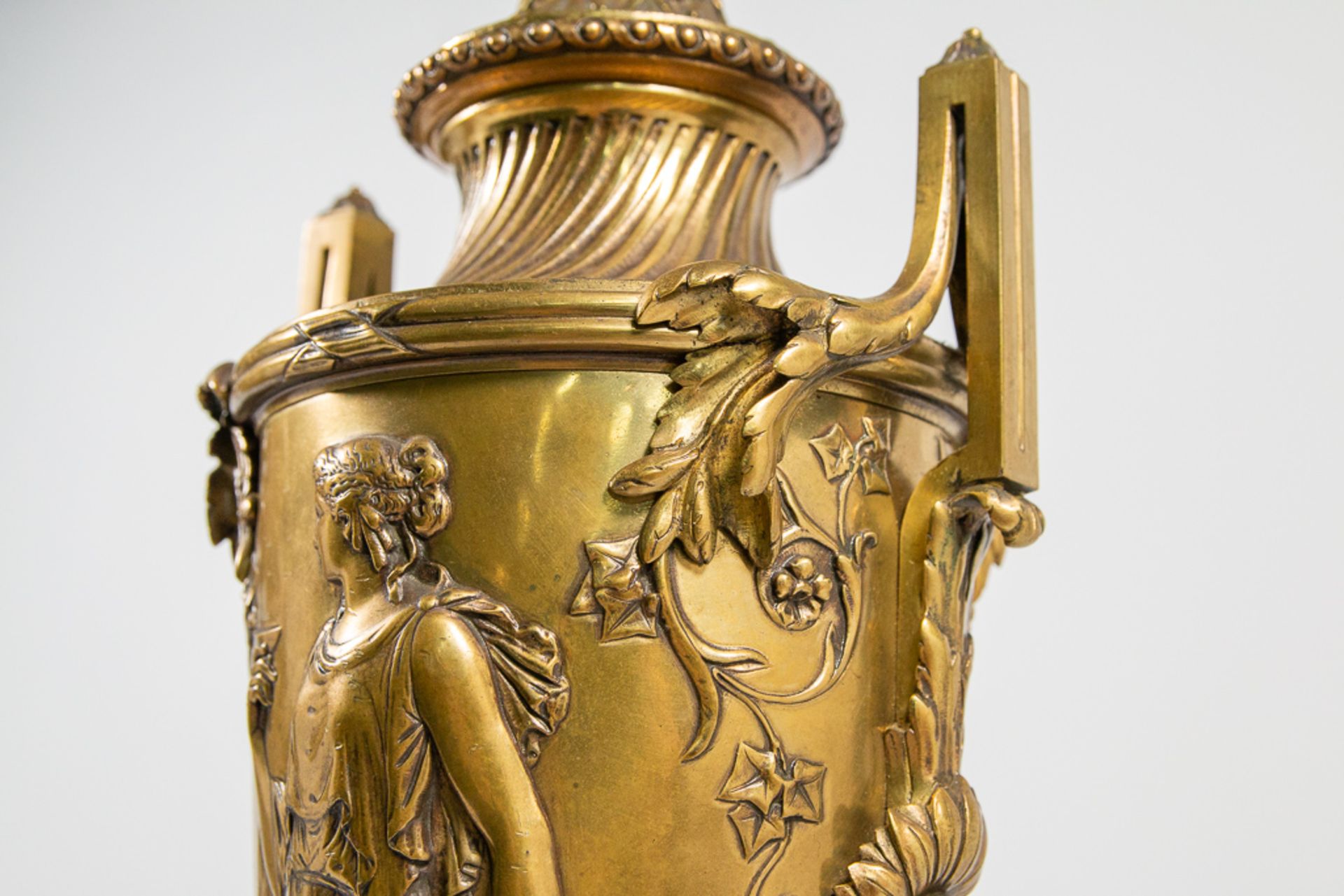 Pair bronze vases with ancient roman decor - Image 12 of 12