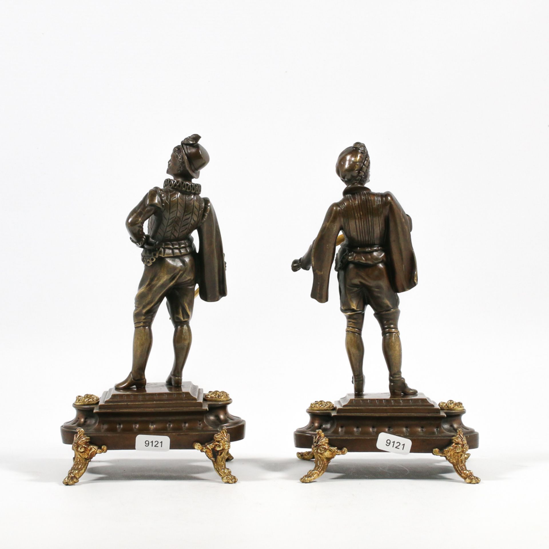 Pair bronze knights - Image 13 of 18