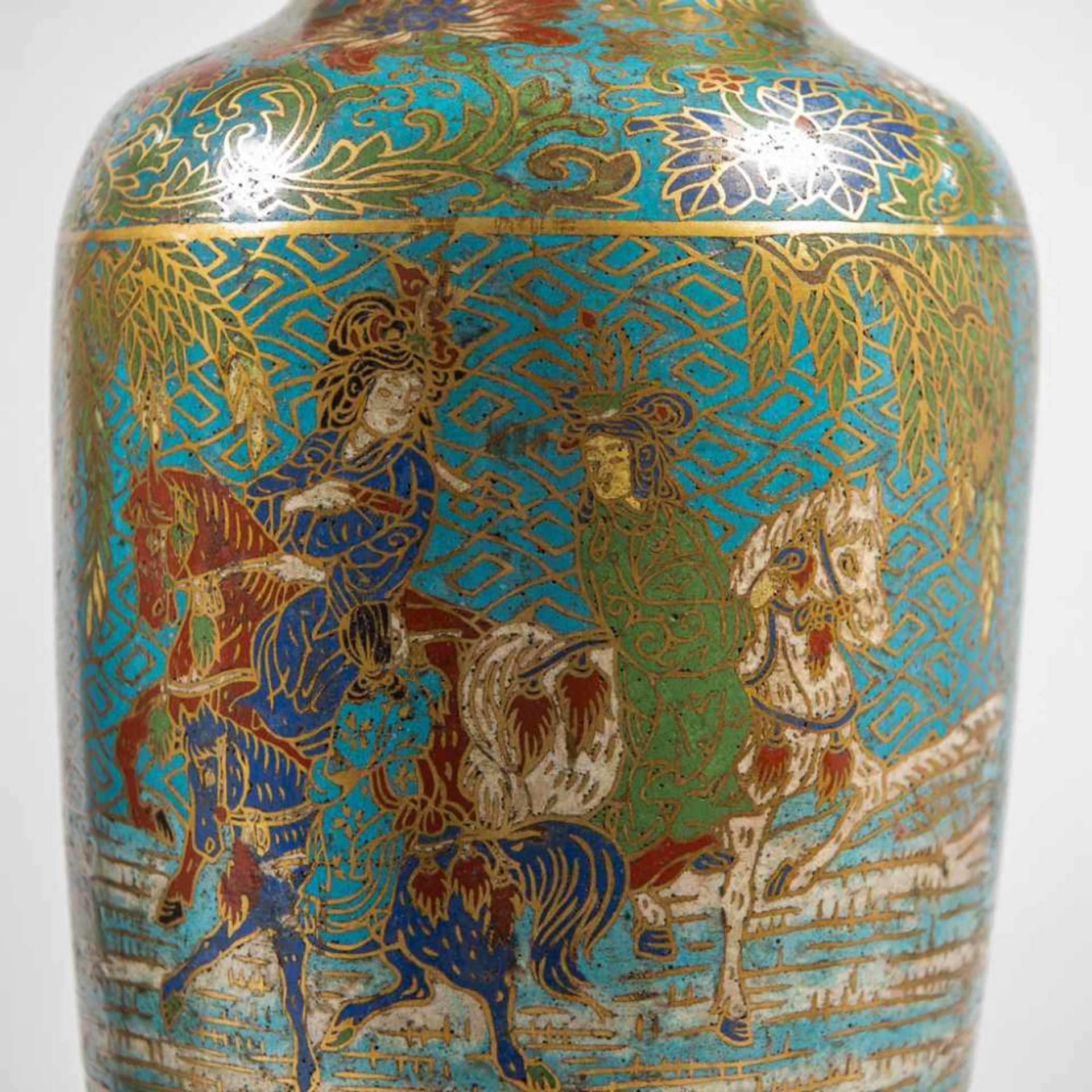 Pair of CloisonnÈ vases, Japanse origin - Image 3 of 11