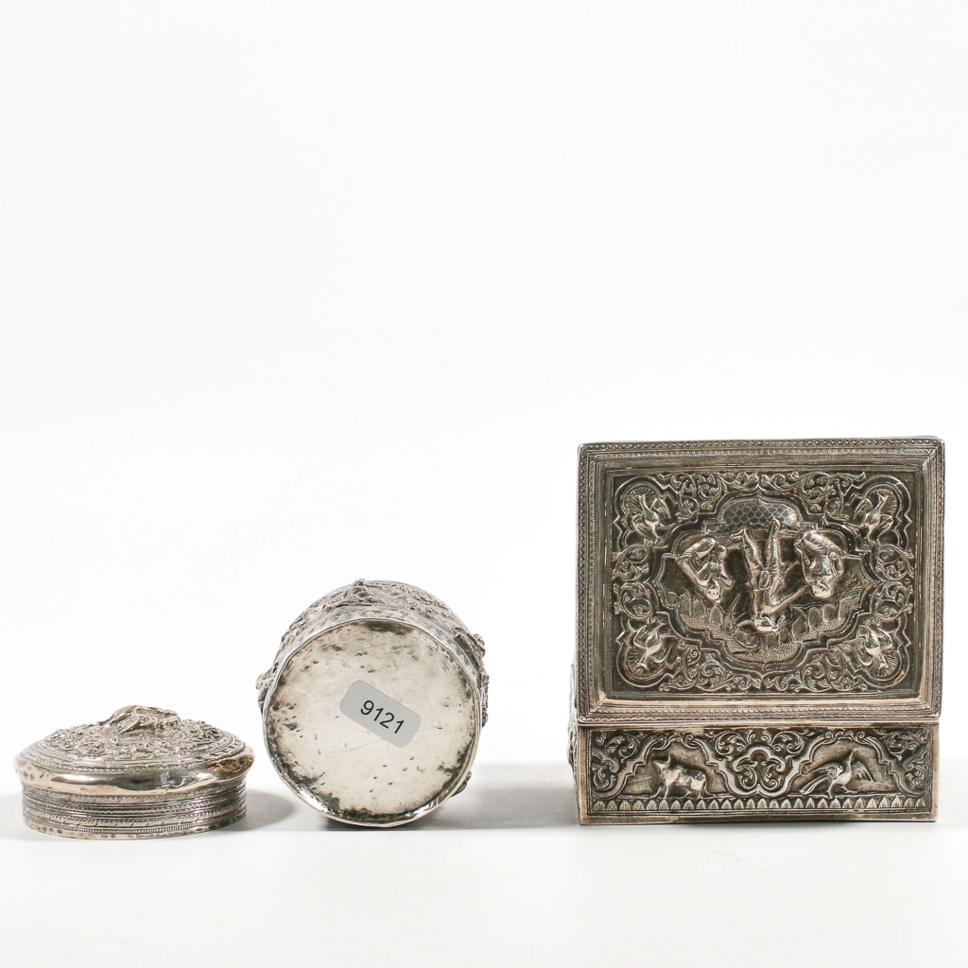 Collection of silver jewelry boxes, eastern origin - Bild 4 aus 12