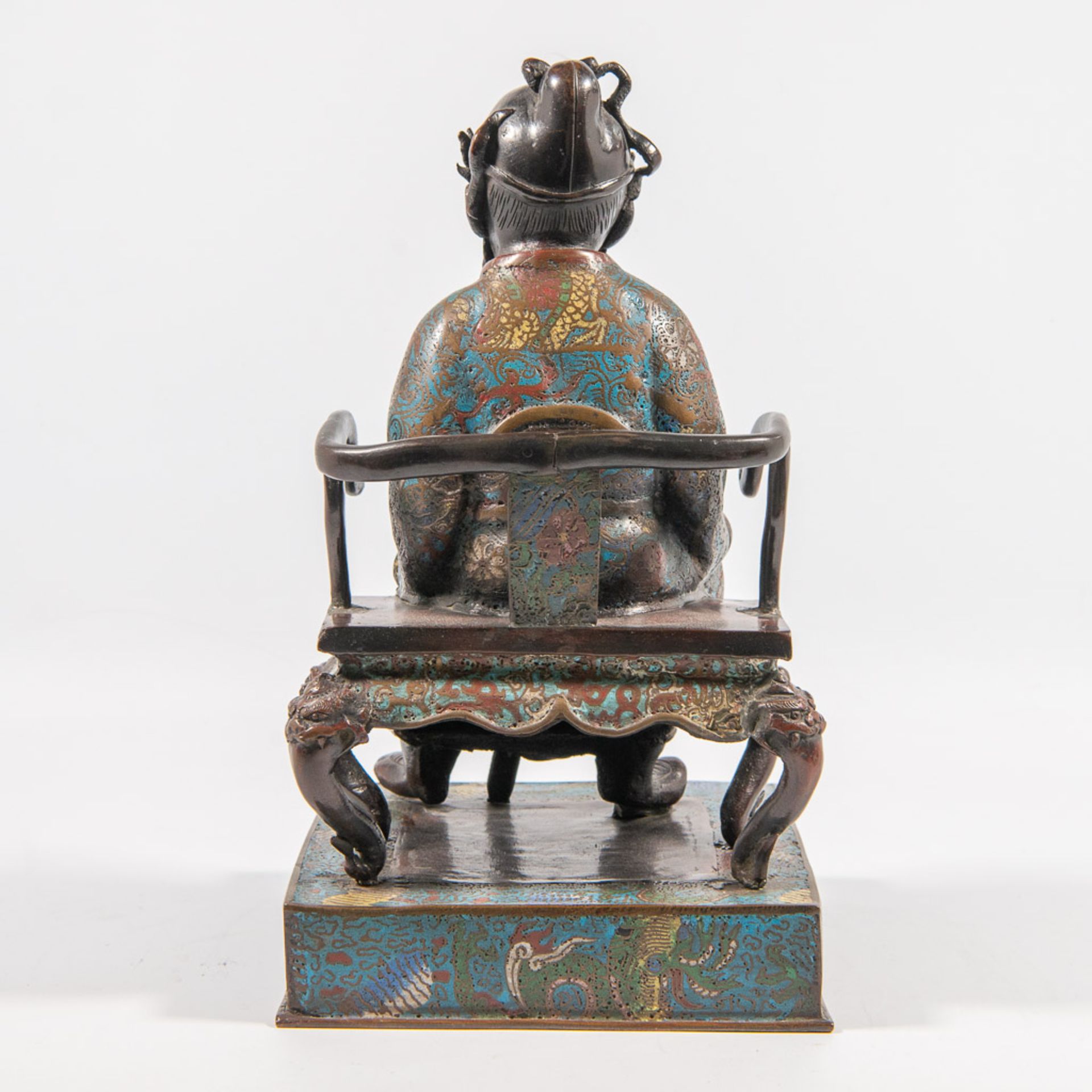 Emperor on the throne, Bronze cloisonnÈ - Bild 10 aus 12