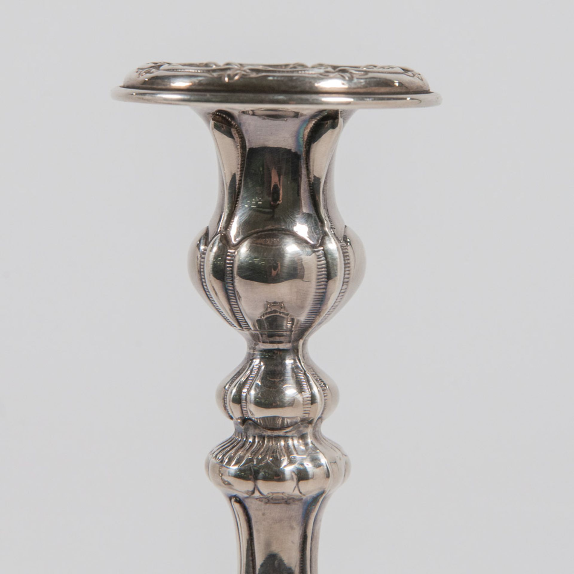 Pair silver candlesticks - Bild 9 aus 11