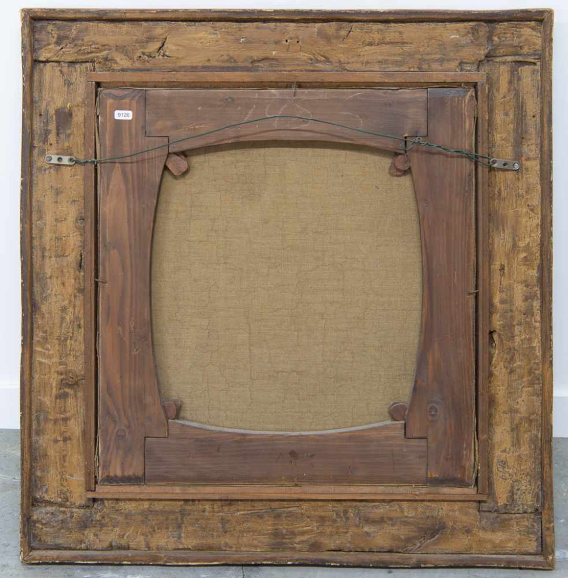 Painting in a sculptured wood frame - Image 8 of 9