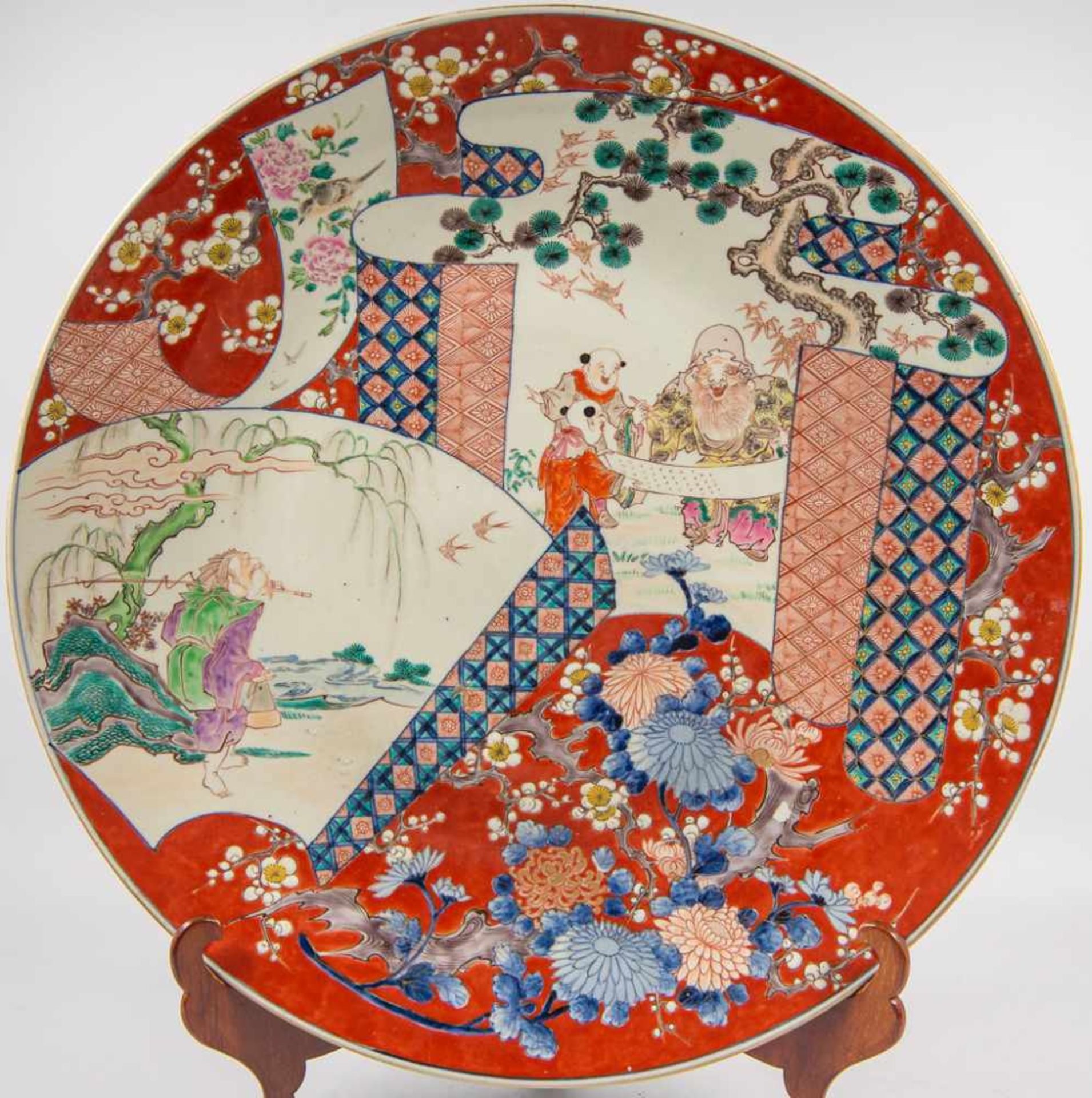 Large Japanese display plate - Image 5 of 13