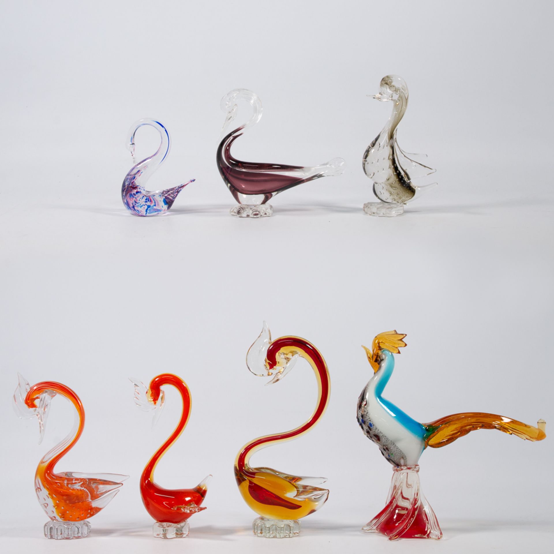 Collection of 7 Murano figurines