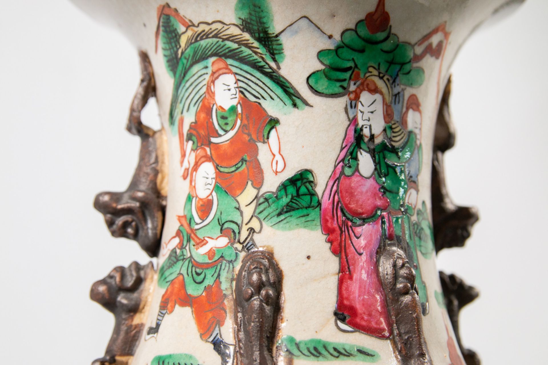 Pair of Chinese Nanking vases - Image 4 of 16