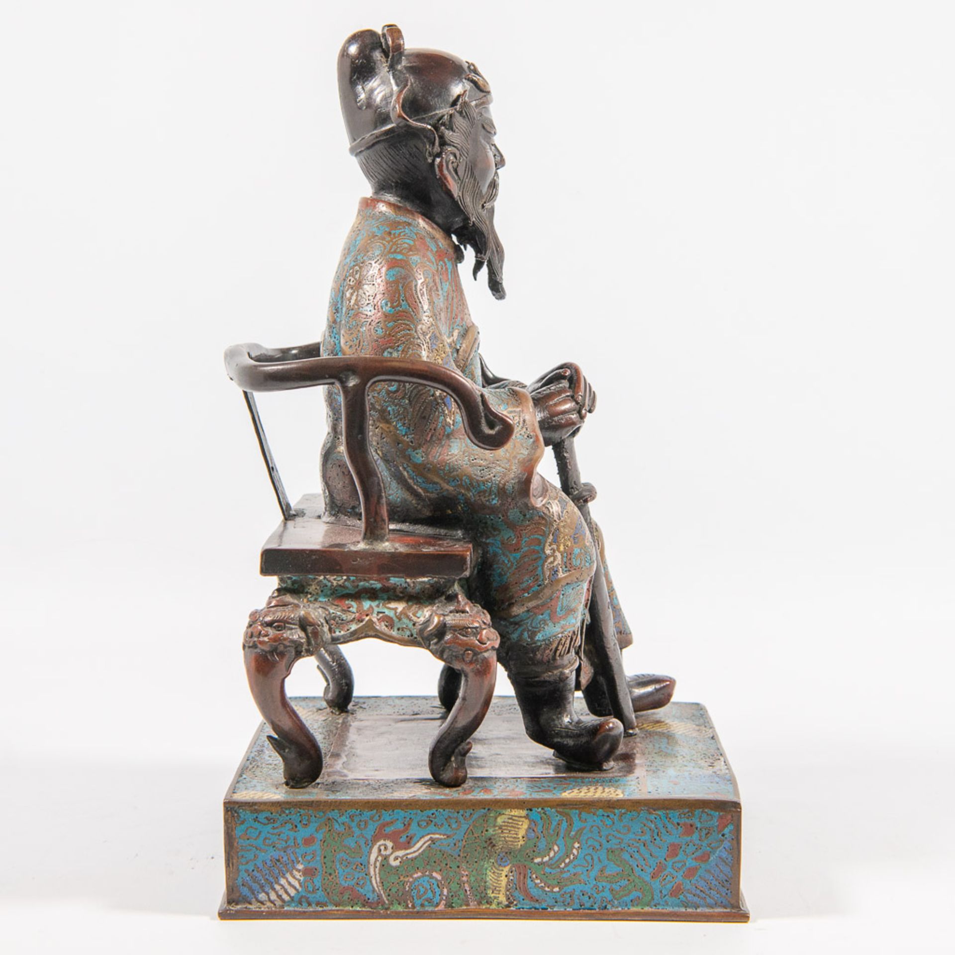 Emperor on the throne, Bronze cloisonnÈ - Bild 9 aus 12