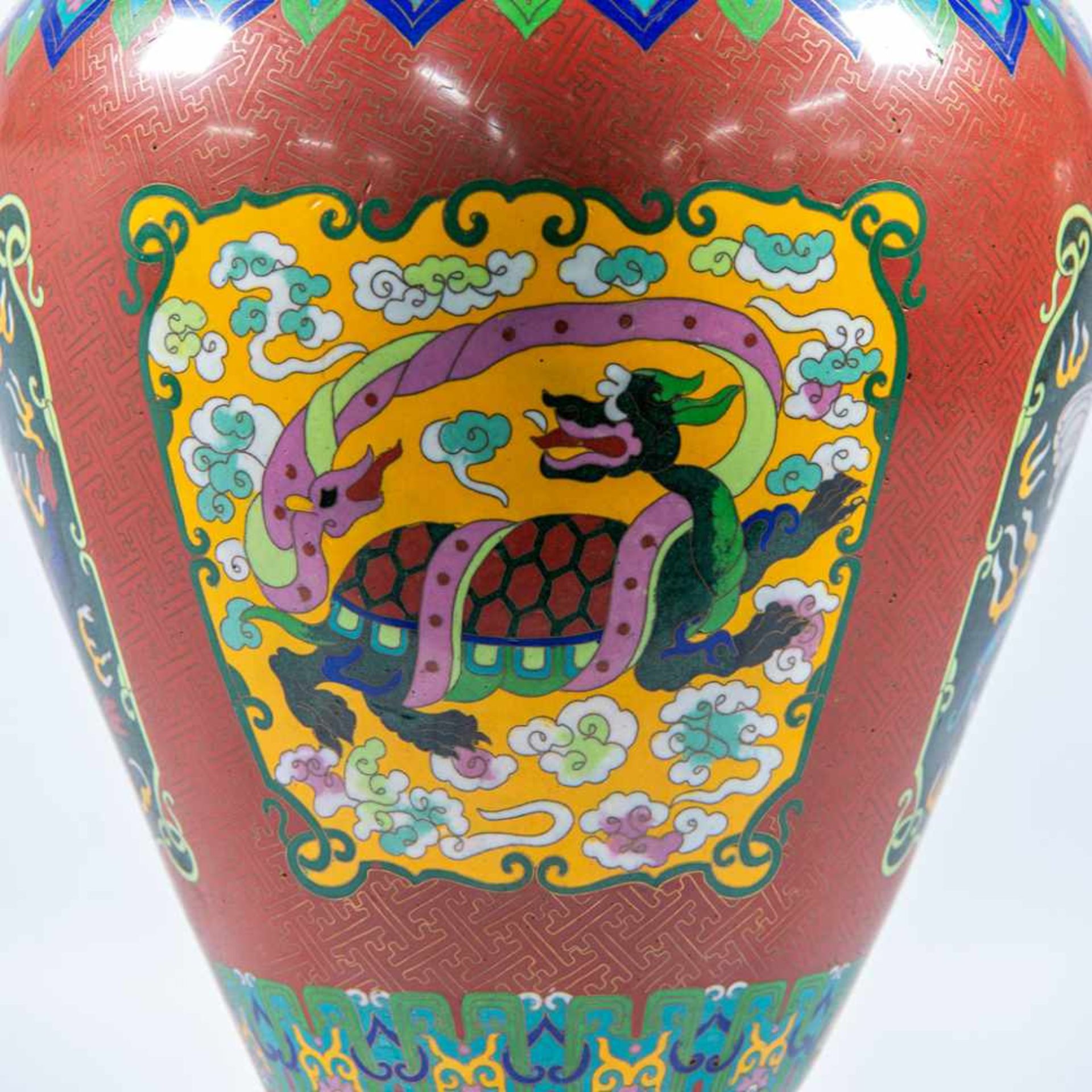 Exceptional pair cloisonnÈ vases - Image 11 of 12