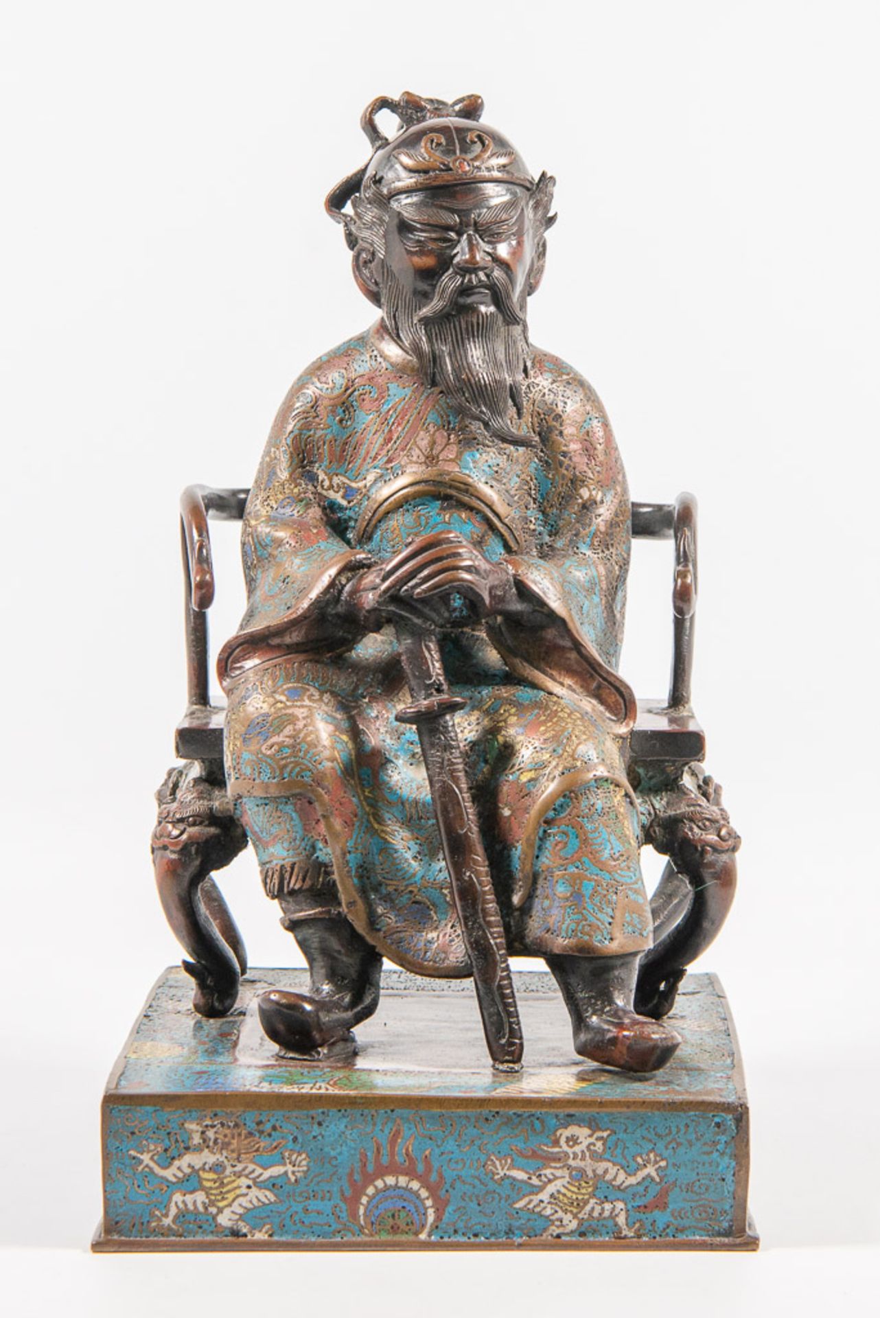 Emperor on the throne, Bronze cloisonnÈ - Bild 12 aus 12