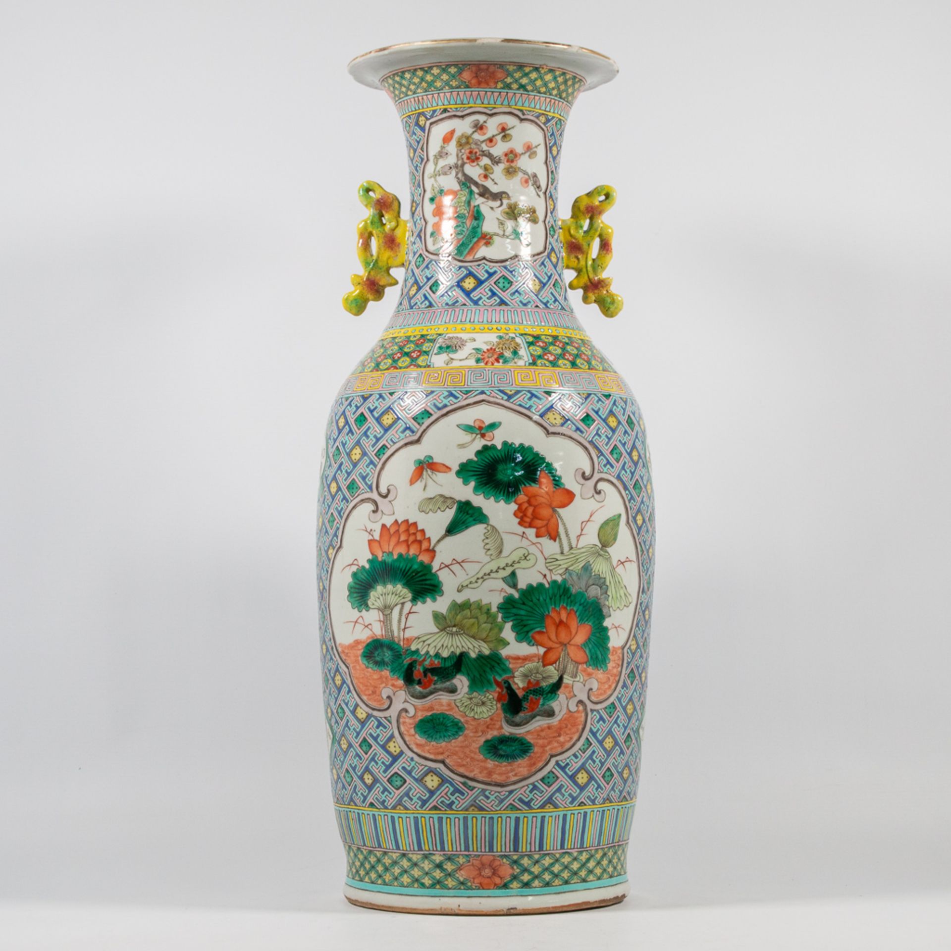 Chinese vase with peacock decor