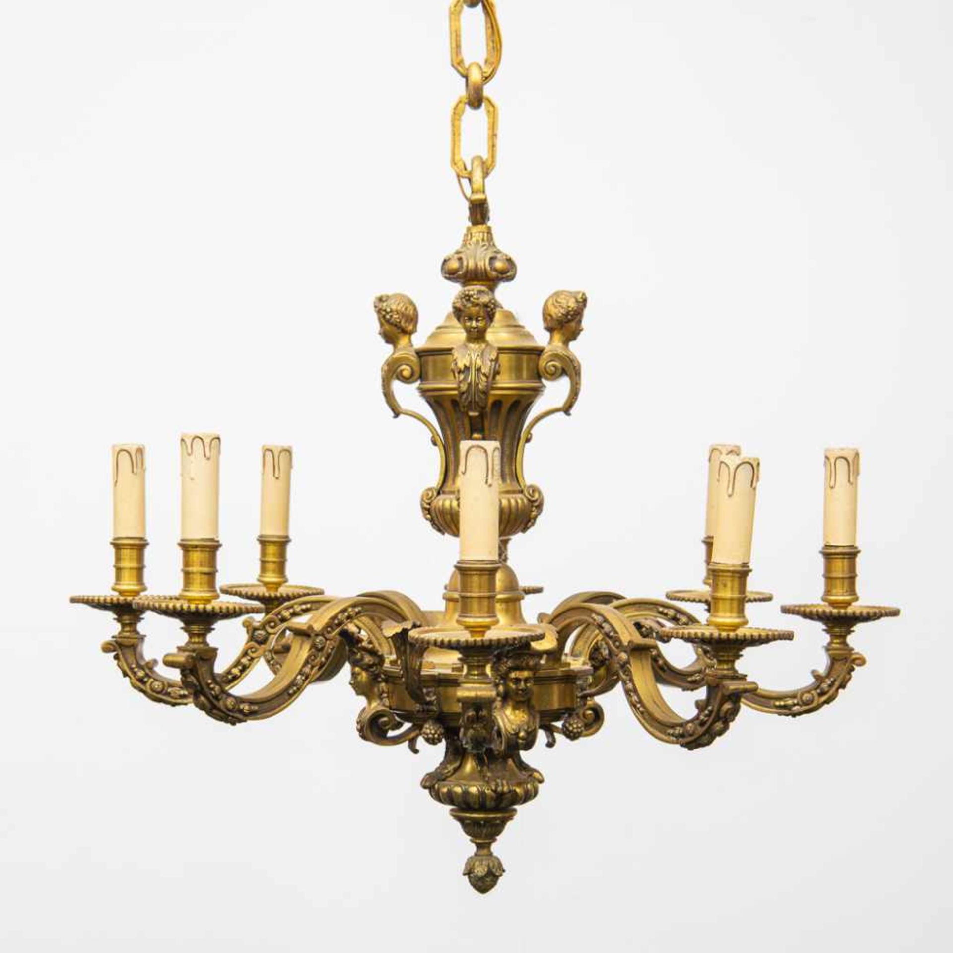 Bronze chandelier - Image 3 of 6