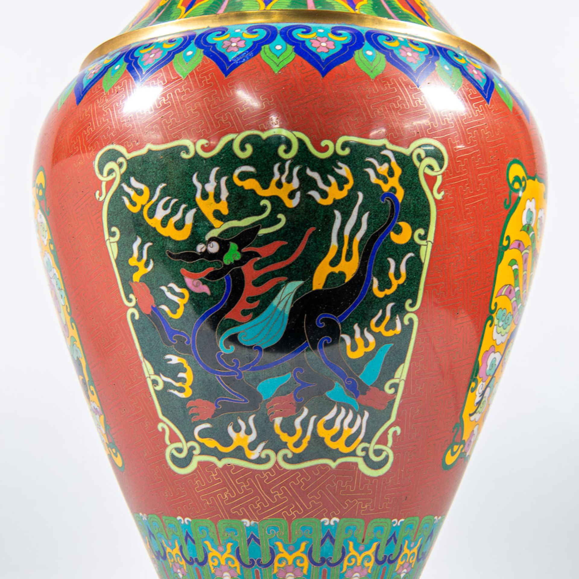 Exceptional pair cloisonnÈ vases - Image 12 of 12