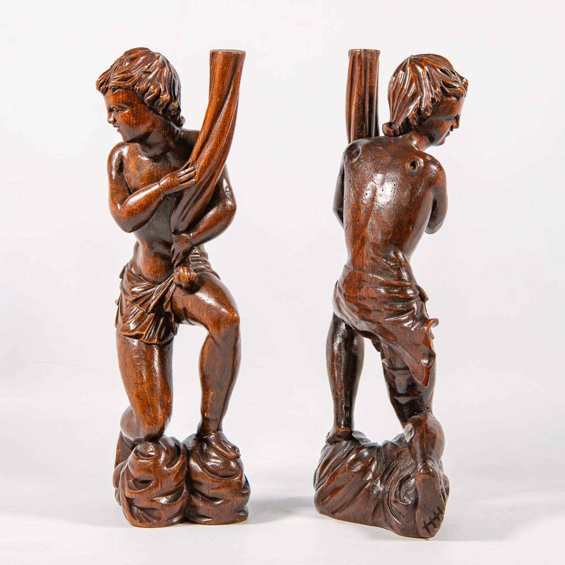 Pair Wood Sculptures - Image 7 of 9