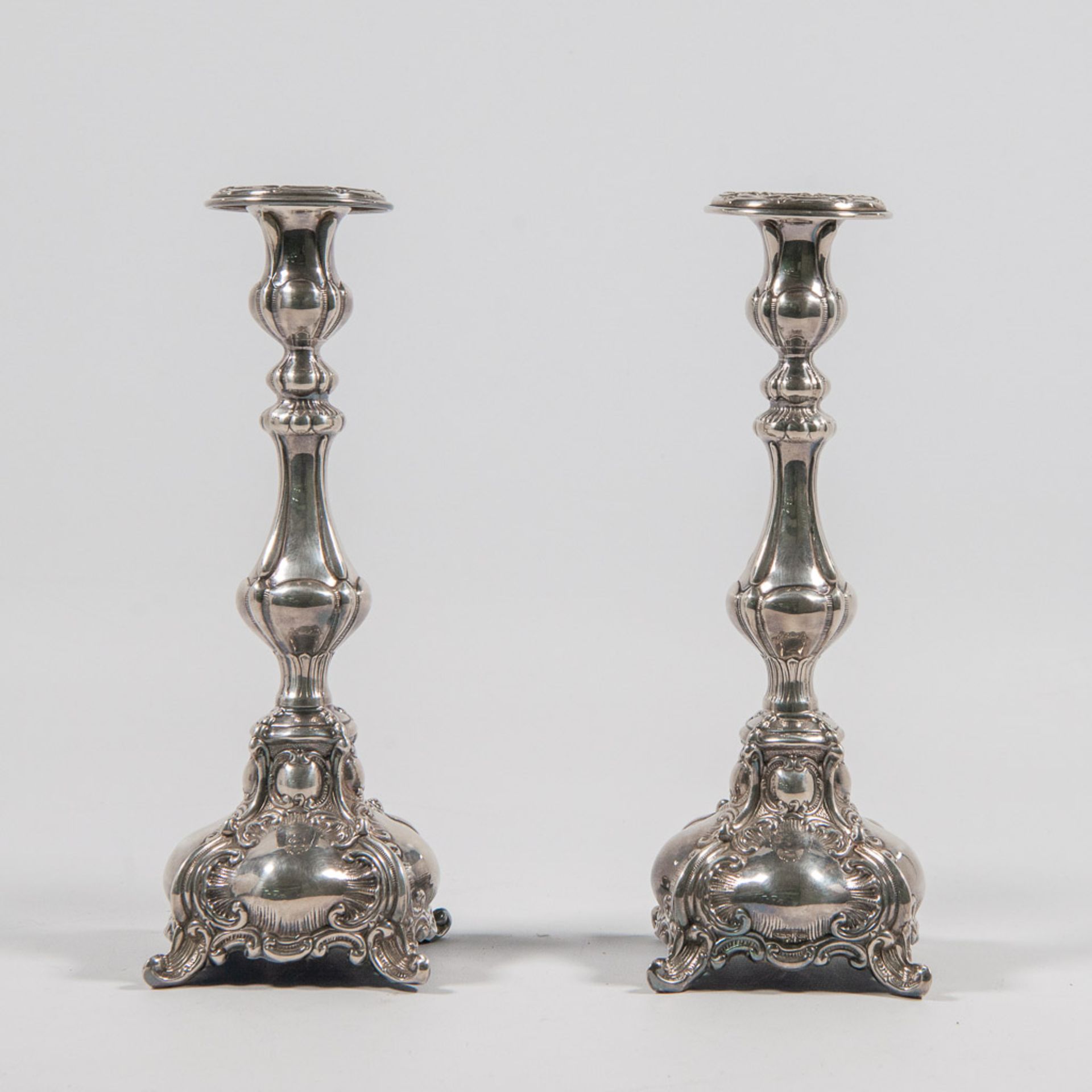 Pair silver candlesticks - Bild 2 aus 11