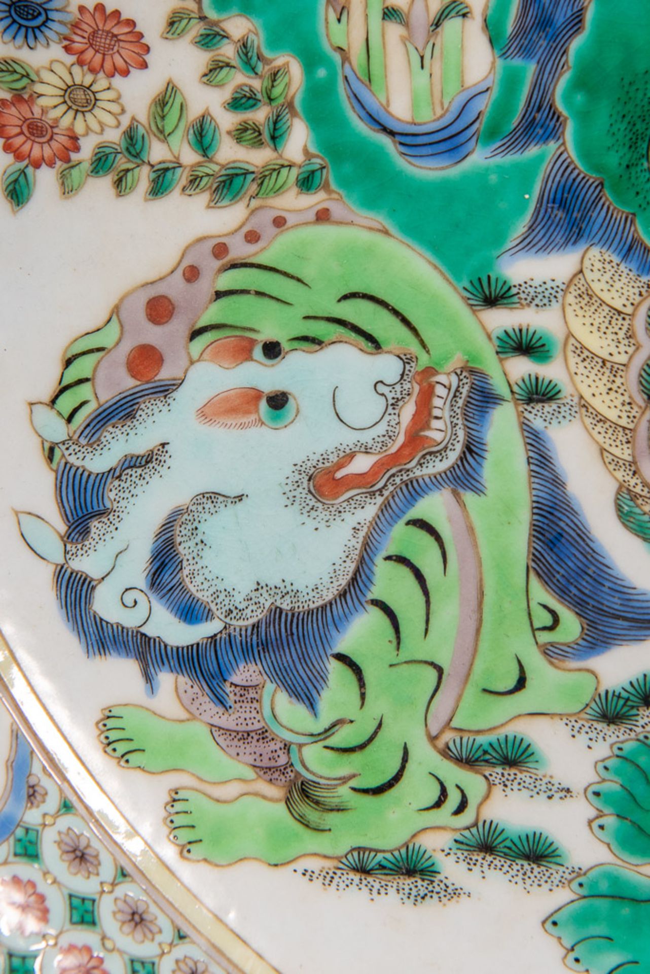 Display plate Wucai with dragons - Image 7 of 12