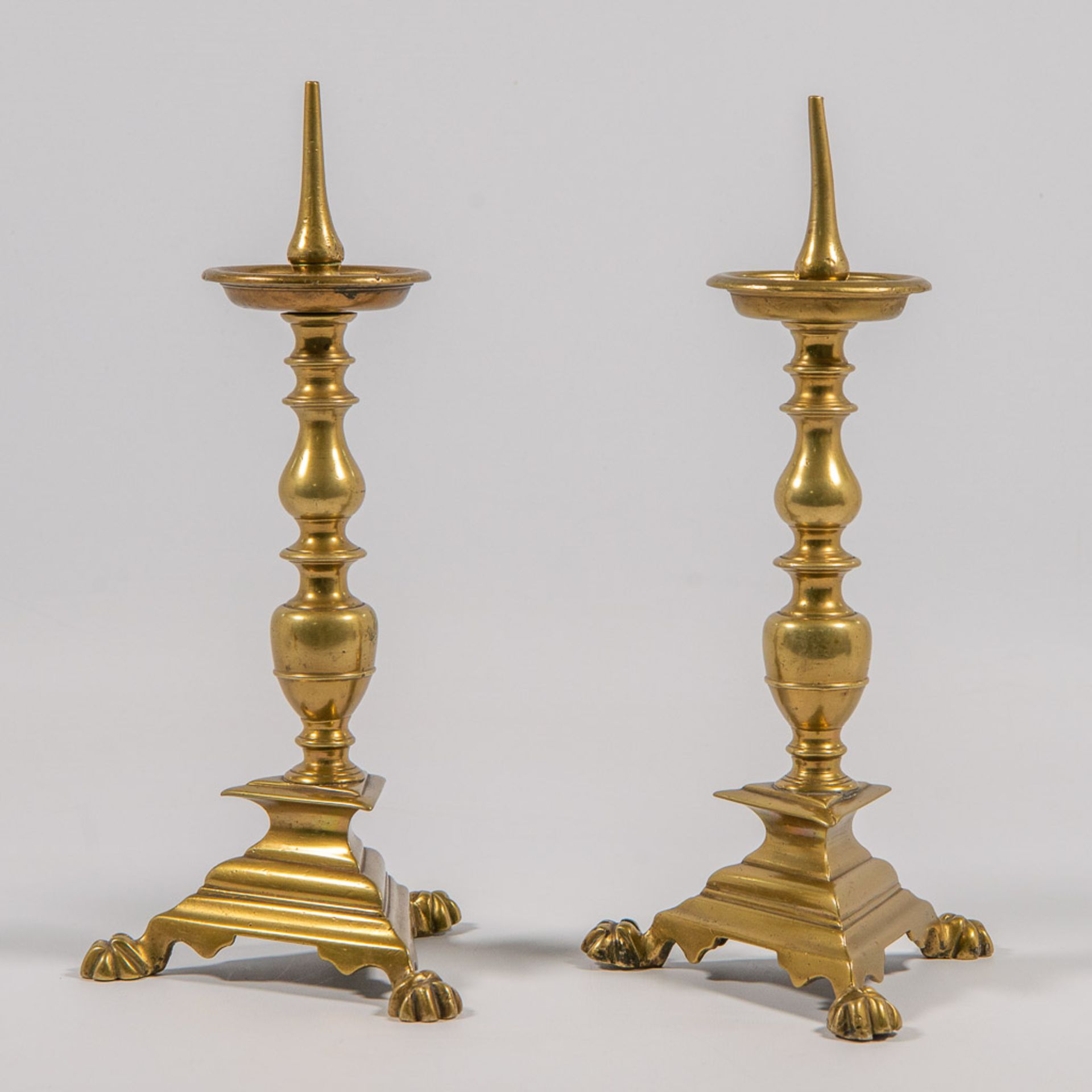 Pair of bronze candelabra, 18th century