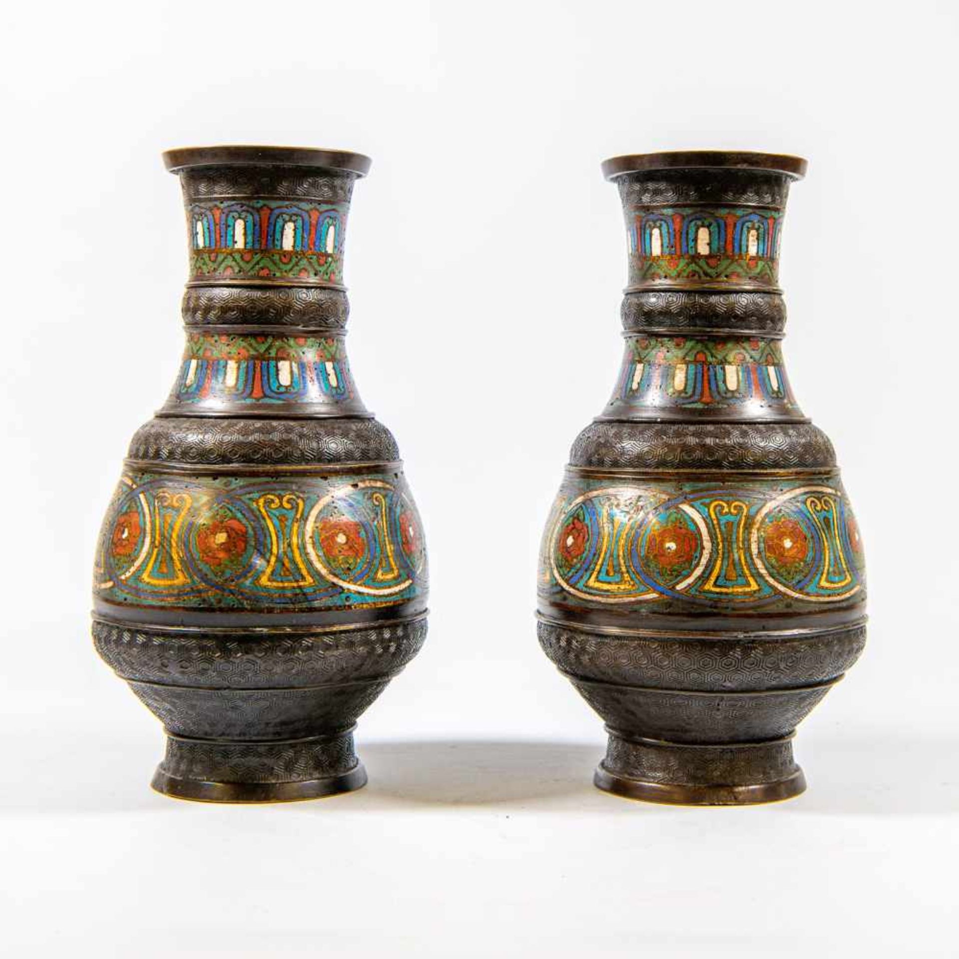 Pair of cloisonnÈ vases