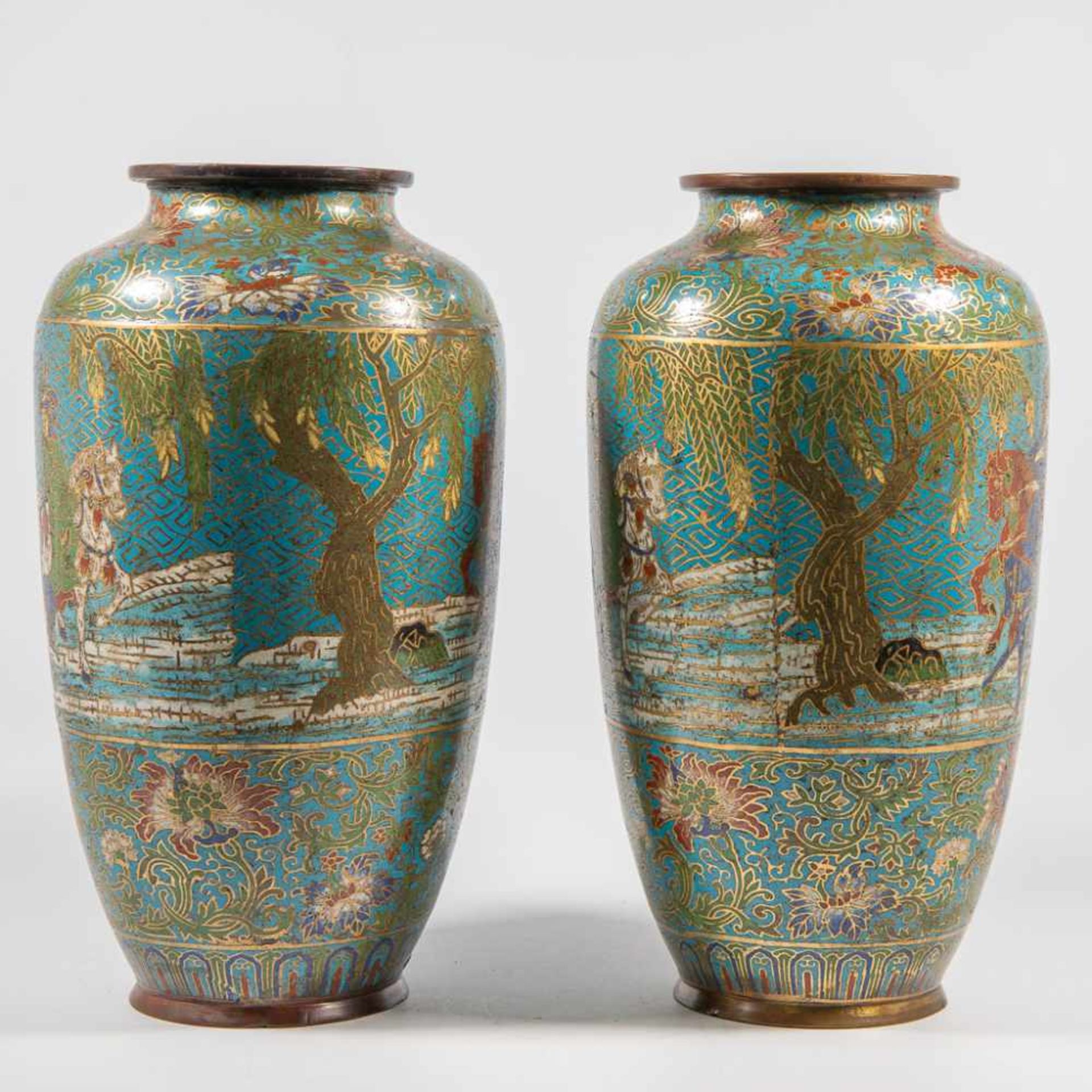 Pair of CloisonnÈ vases, Japanse origin - Bild 6 aus 11