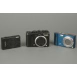 Three Digital Compact Cameras,
