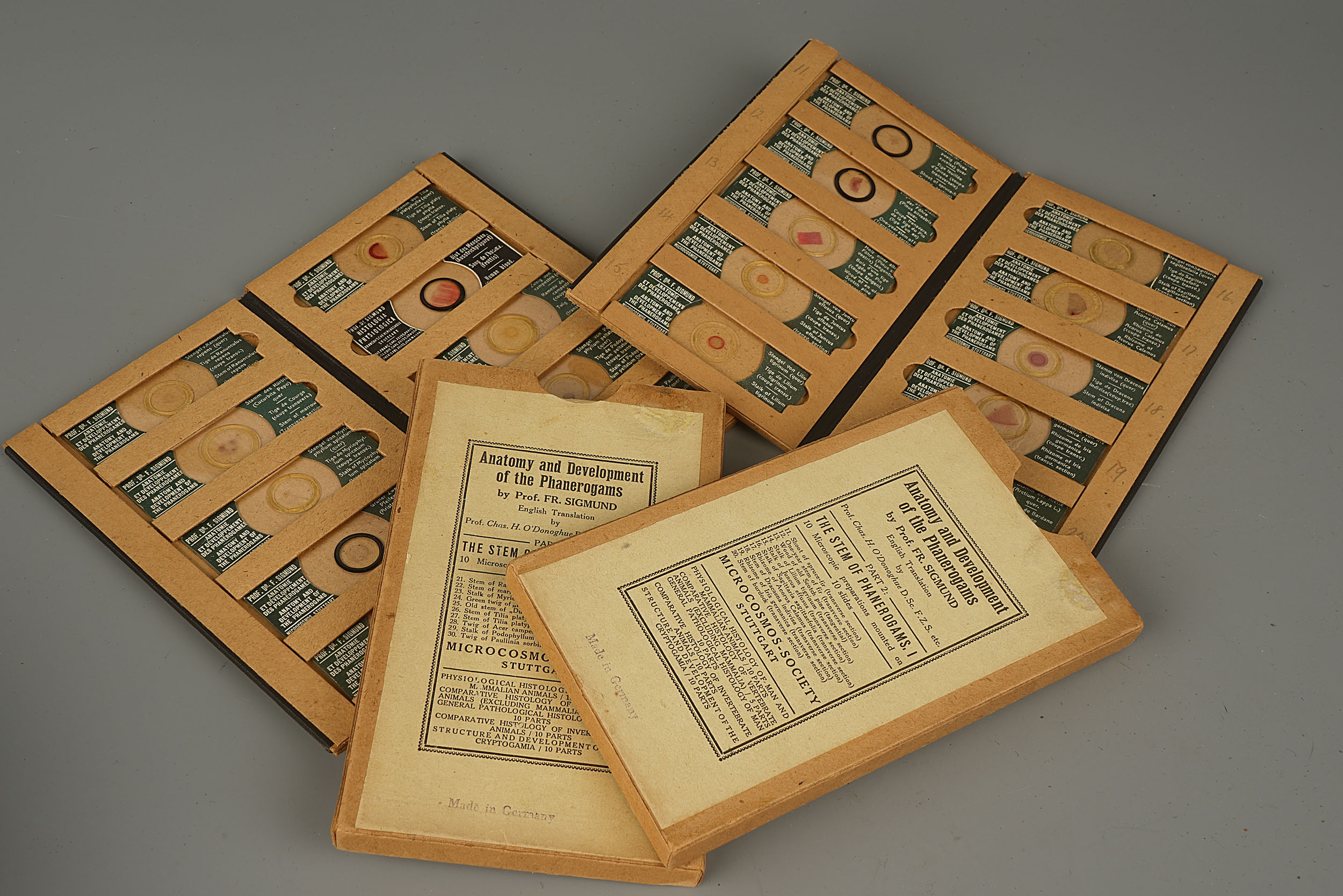 Two Sets of Microscope Slides by Prof. Fr. Sigmund,