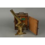 A Victorian Brass Microscope,