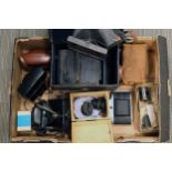 Two Boxes of Various Cameras & Accessories,