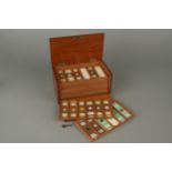 A Collection of Microscope Slides In mahogany Case,