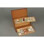 A Collection of Microscope Slides In mahogany Case,
